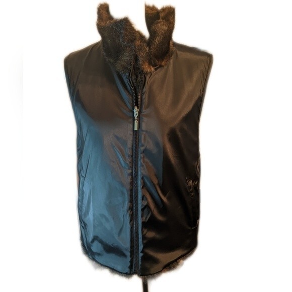 Giacca reversible faux fur/water resistant vest, EXCELLENT condition L - Picture 4 of 8